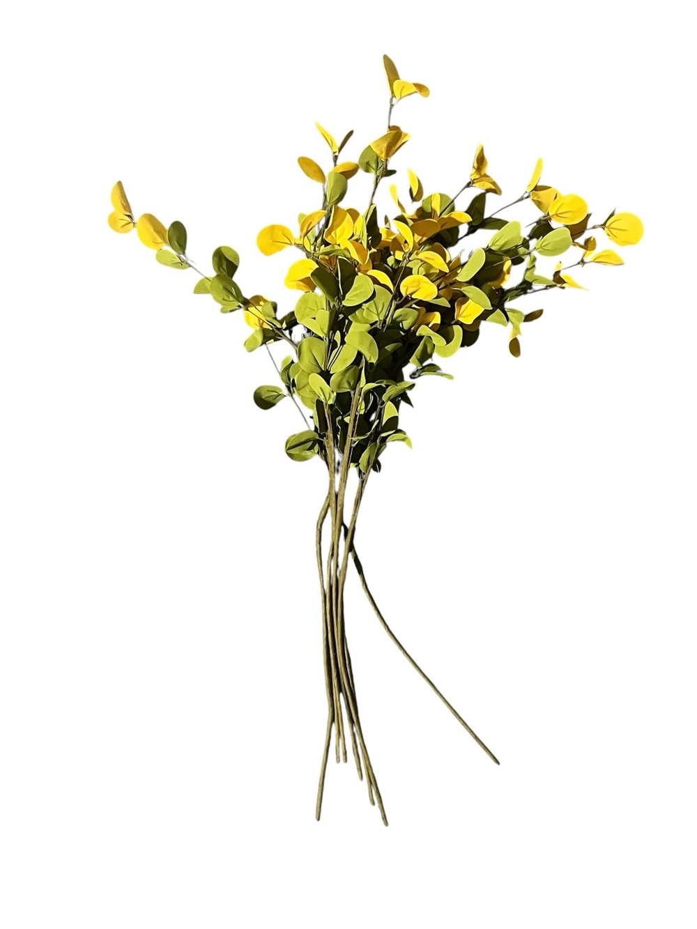 New! Yellow & Green Faux Eucalyptus Stem Bundle - Home Accents